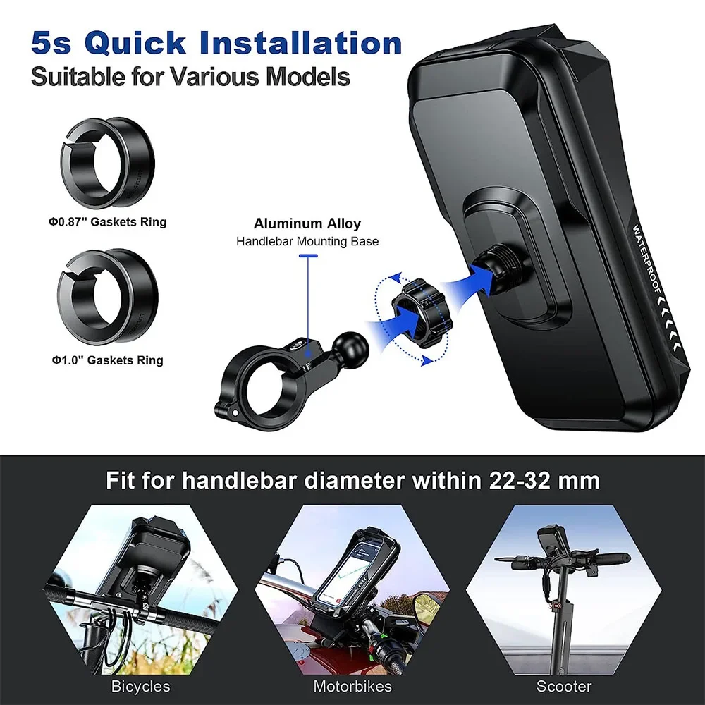 Wasserdichte Fahrrad Handy hülle Universal Motorrad Lenker Telefon – Image 3