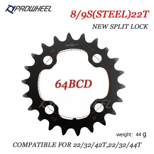 PROWHEEL MTB Fahrradkettenblatt 64/96/104BCD Kettenrad Stahl/Legierung Zahnplatte 3x8/9/10/11S