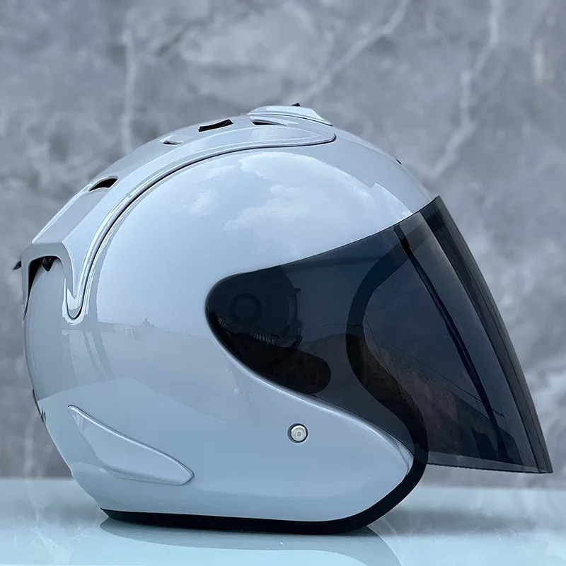 Männer und Frauen Motorrad Jethelm ECE-geprüfter Ram4 Zementgrauer – Bild 3
