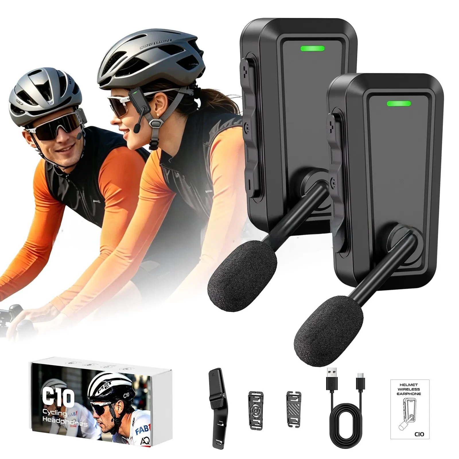 Motorradhelm Bluetooth-Headset Kabelloses BT-Intercom-Headset Geräuschunterdrückung Musik-Sharing