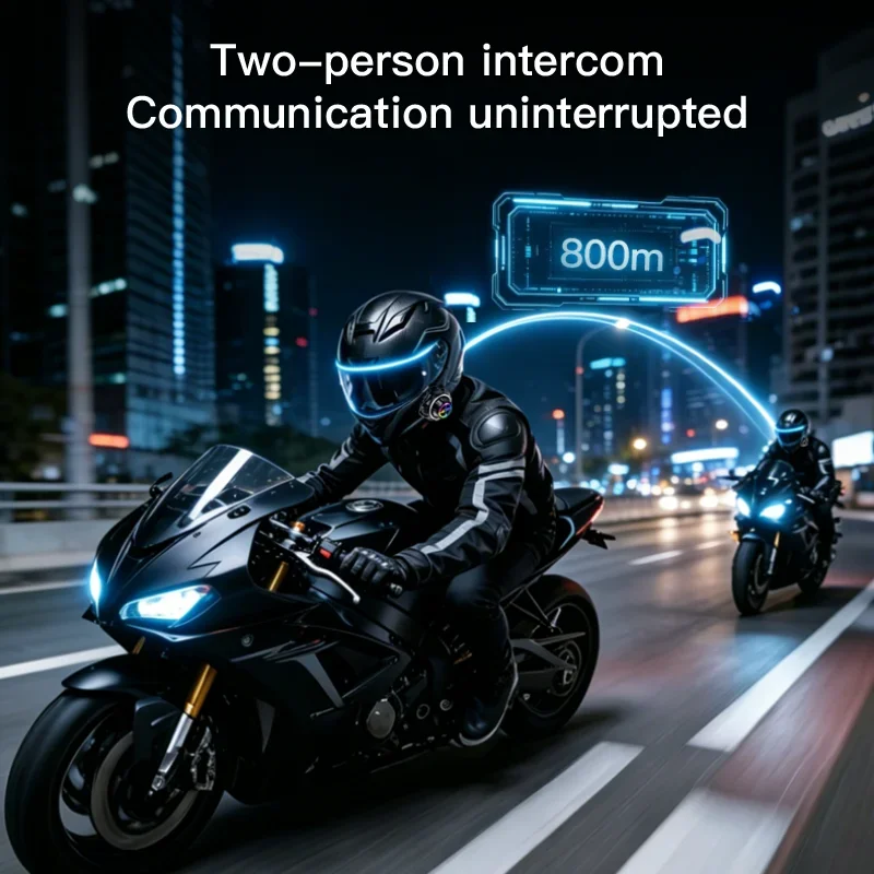 K20 Motorradhelm Bluetooth Intercom Headset 800M 2-Personen-Intercom – Bild 5