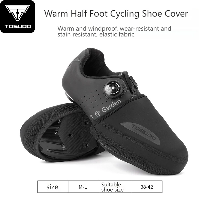 TOSUOD Fahrradschuhüberzug, winddicht, abriebfest, warm halten, halber Überschuhe, MTB, Rennrad