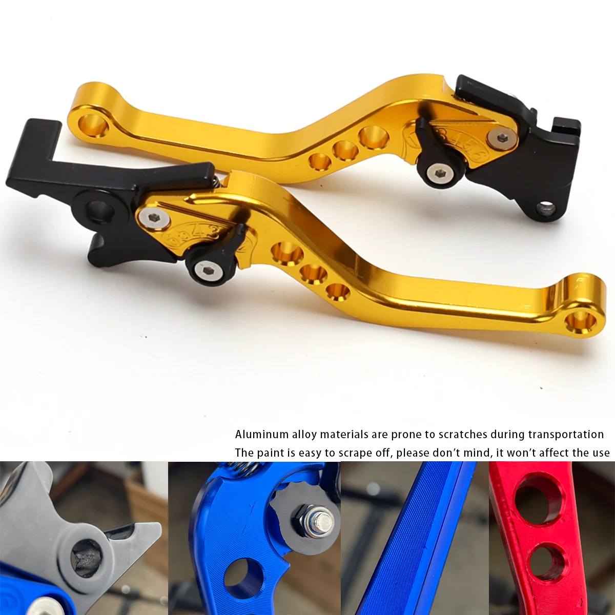 Motorrad-Brems- und Kupplungshebel aus Aluminiumlegierung, Trommelbremshebel mit sechs einstellbaren