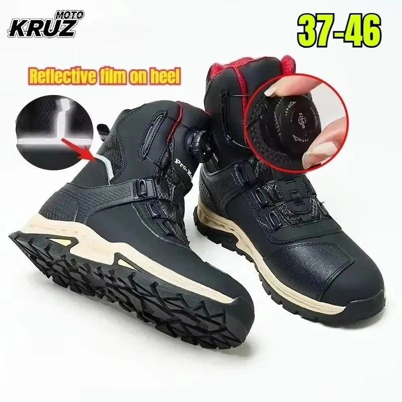 Hots Motorradstiefel für Herren, wasserdicht, atmungsaktiv, sturzsicher, für Fahrer, Straßenrennen