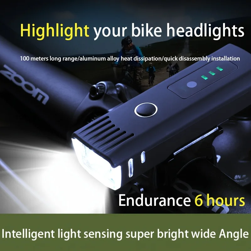 Ultrahelles, über USB wiederaufladbares Fahrrad-Vorderlicht (2 Stück) – Bild 4