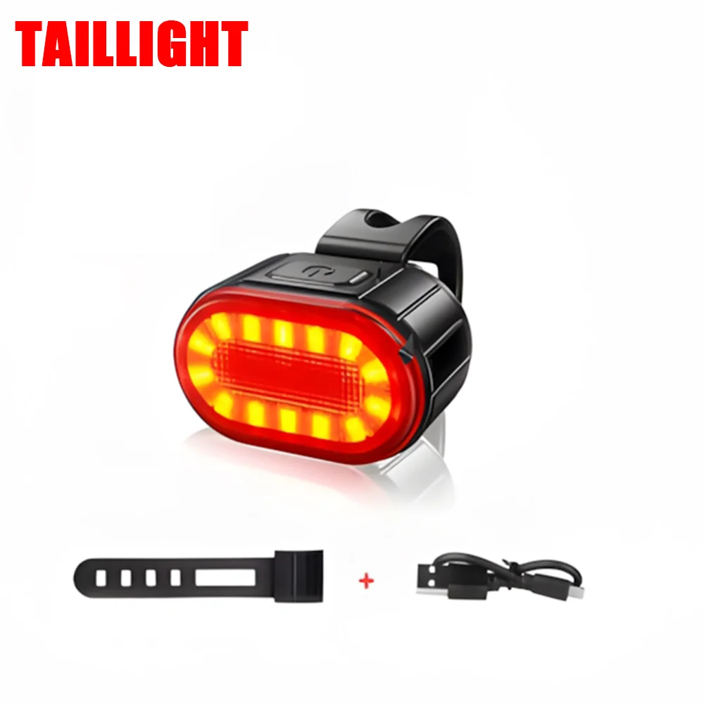 Fahrrad-Vorder- und Rücklicht, USB wiederaufladbar, LED-Scheinwerfer, Rücklicht, tragbares Flutlicht