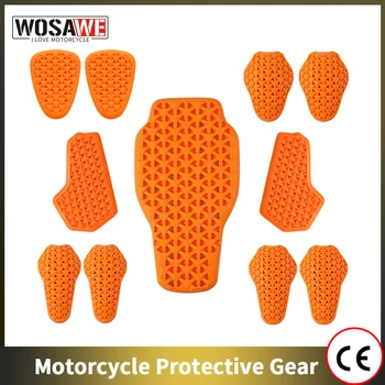 WOSAWE CE-zertifizierte Motorrad-Rüstungsjacke, Einsatzschutz, universelle Rückenpolster, Brust, Ellenbogen