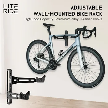 LITERIDE Fahrrad-Wandhalterung, horizontal, MTB, Rennrad, Aufhänger, Haken, Halter für Garage
