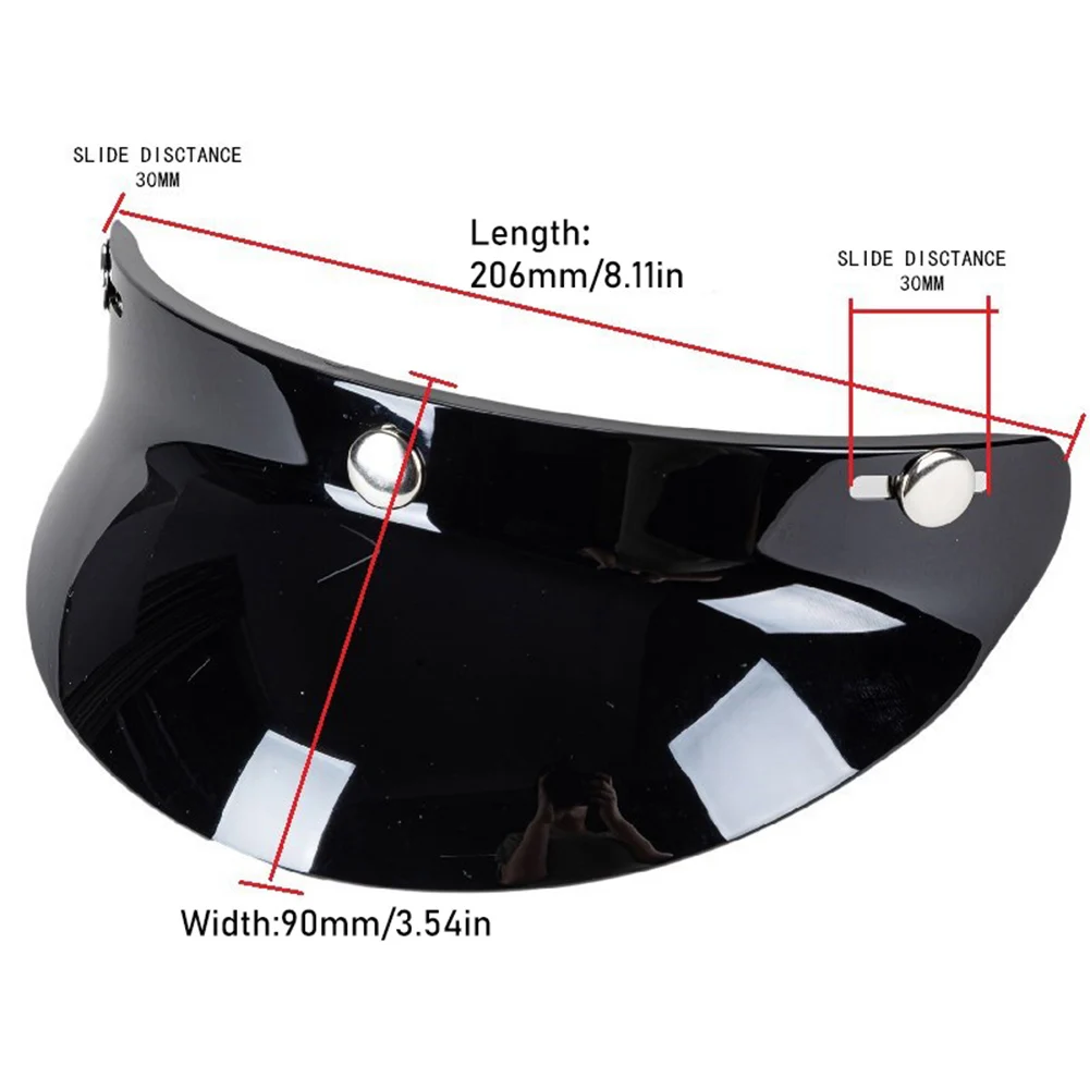 Motorradhelme Visier Peak-Shield Universal 3-Snap Vintage Ersatzhelme – Image 4