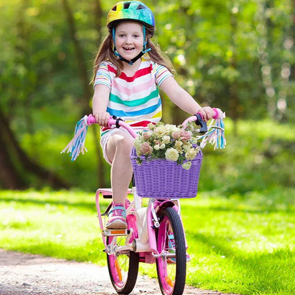 Bicycle Basket Rattan Hand-Woven Bike Storage Front Handlebar Basket – Image 4