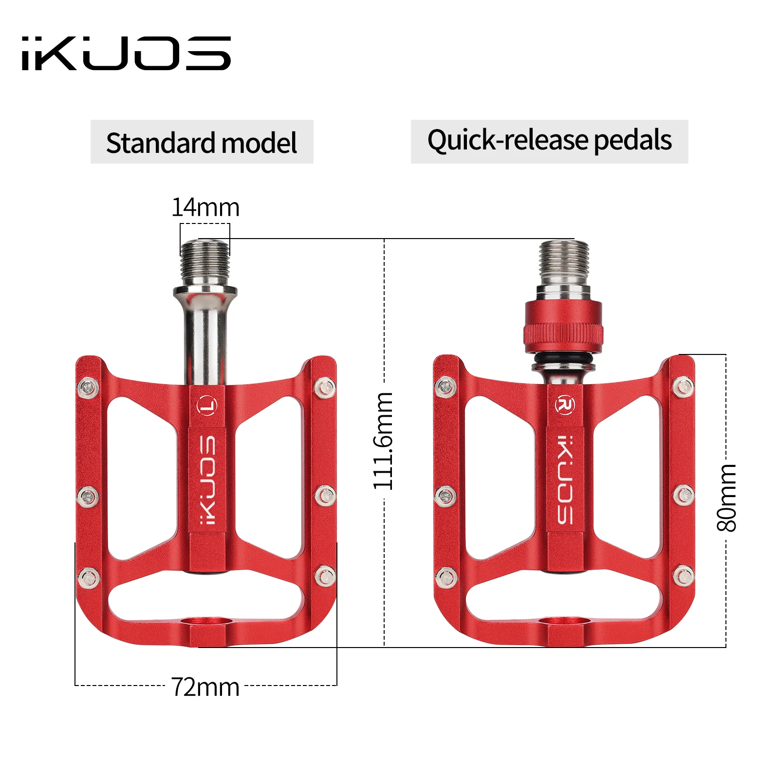 IKUOS Fahrrad-Flachpedale mit 3 Lagern, aus Aluminiumlegierung – Image 5