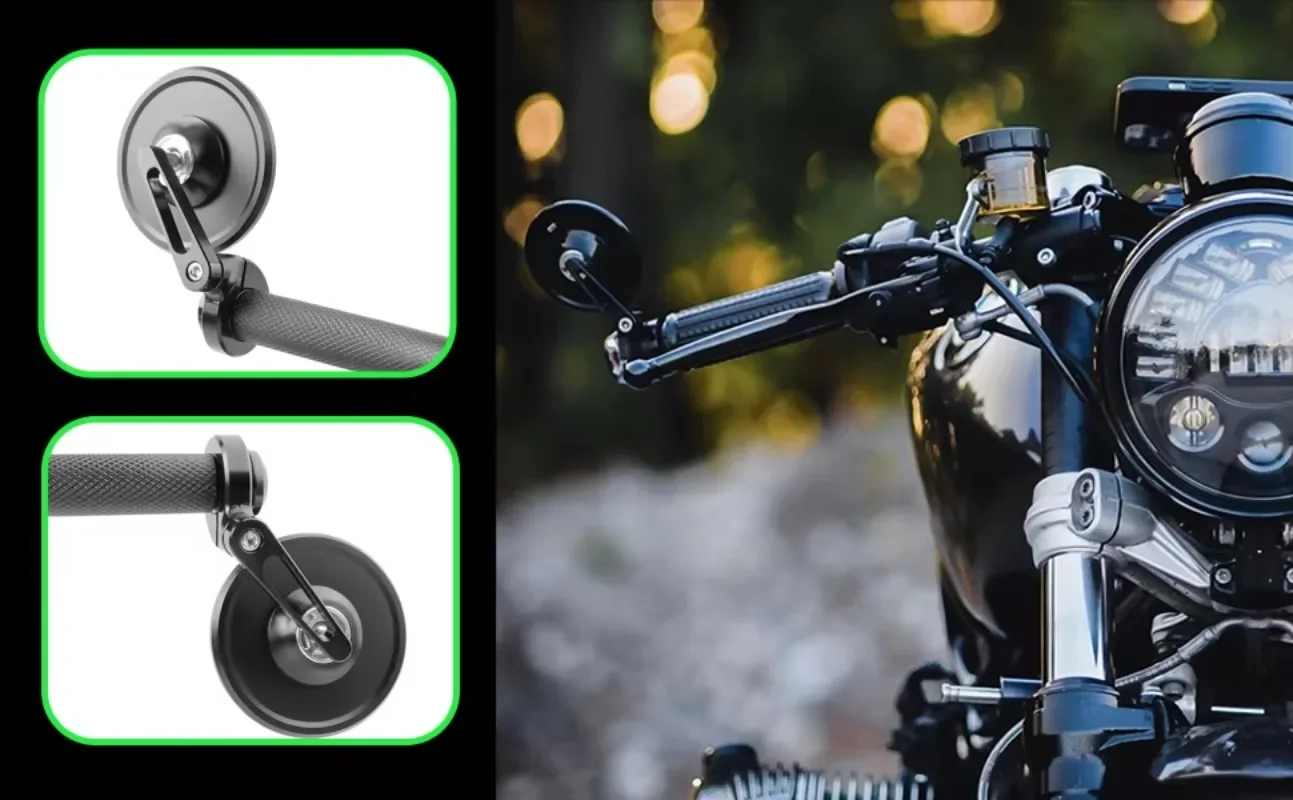 Motorradspiegel aus Aluminium für Lenkerende 7/8" 22MM Seitlich – Image 3