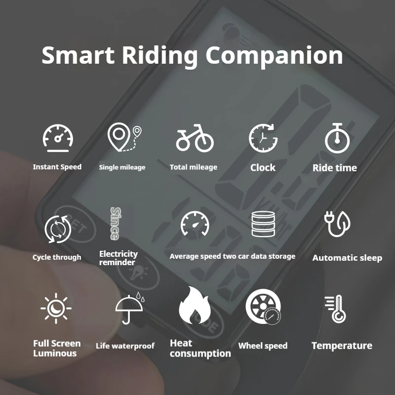 Drahtlose Fahrrad Computer Touchscreen Fahrrad Computer Mountainbike – Immagine 5