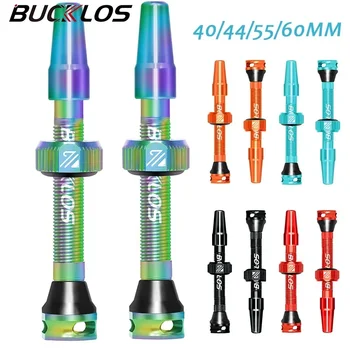 BUCKLOS Fahrrad Tubeless Ventil 40MM 44MM 55MM 60MM Straße Mountainbike Presta Ventile Reifen nippel MTB