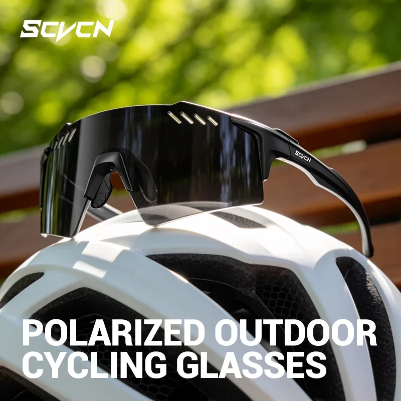 SCVCN Outdoor-Sonnenbrille für Rennrad, Wandern, Sport, UV400, Radsportbrille, blendfreie polarisierte Surf