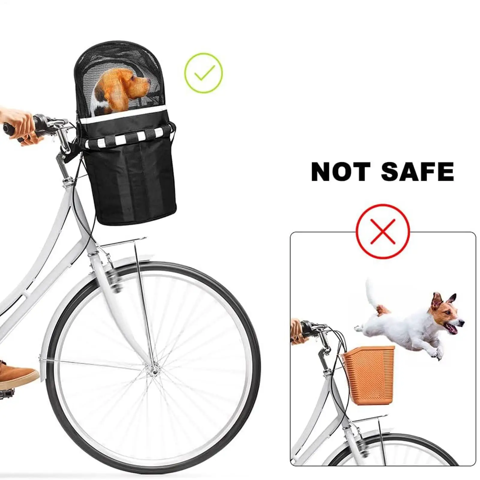 Fahrrad-Hundekorb Haustier-Fahrradlenkerträger Faltbarer – Image 6