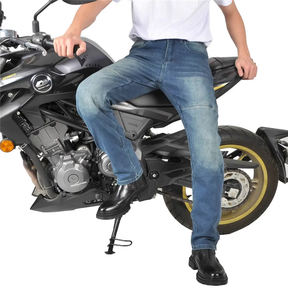 Motorrad-Jeanshose | Weiches elastisches Einlegezahnrad | – Image 3