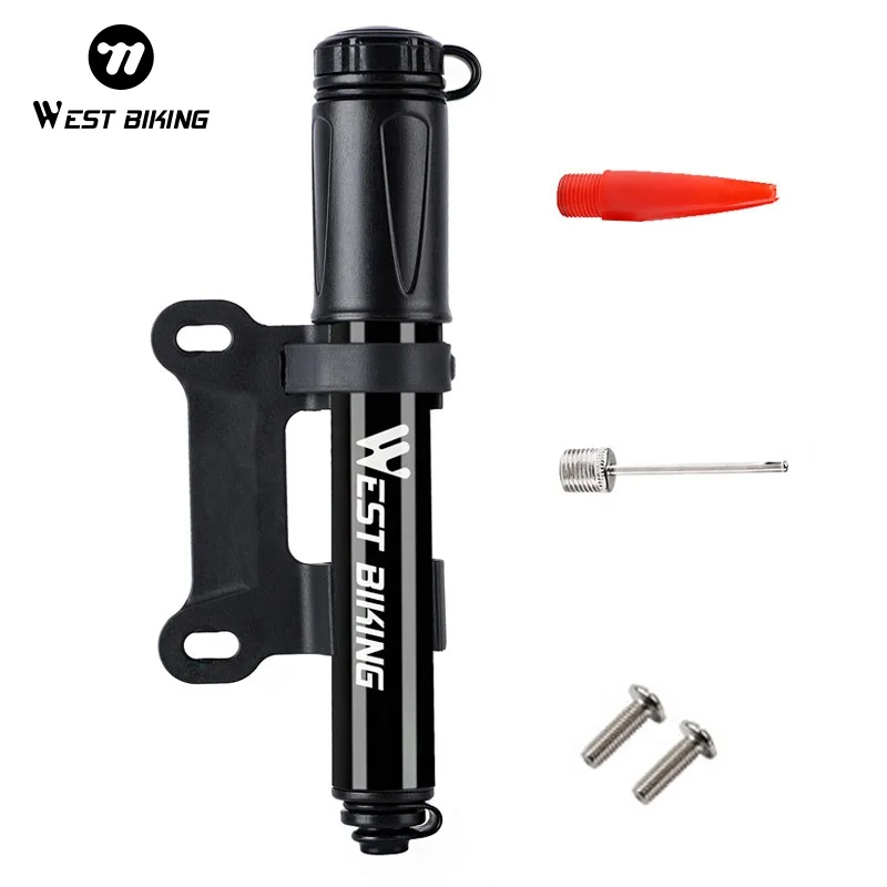 WEST BIKING Mini Fahrradpumpe 100PSI Schrader Presta Ventil MTB Rennradpumpe Aluminiumlegierung Fahrrad