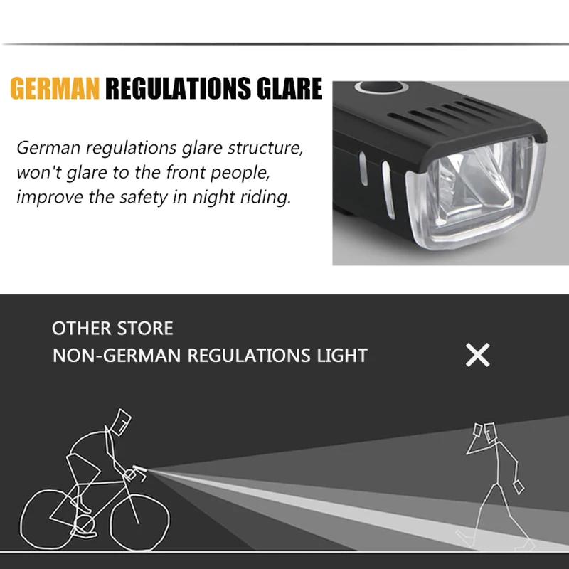 Fahrrad Front licht Fahrrad Taschenlampe Fahrrad Laterne LED USB – Bild 3