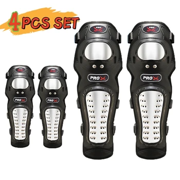 Motorrad Reiten Knie Pads Edelstahl Motorrad Racer Knie Ellenbogen Schutz Set Motocross Schutz Pad (4 Stück)