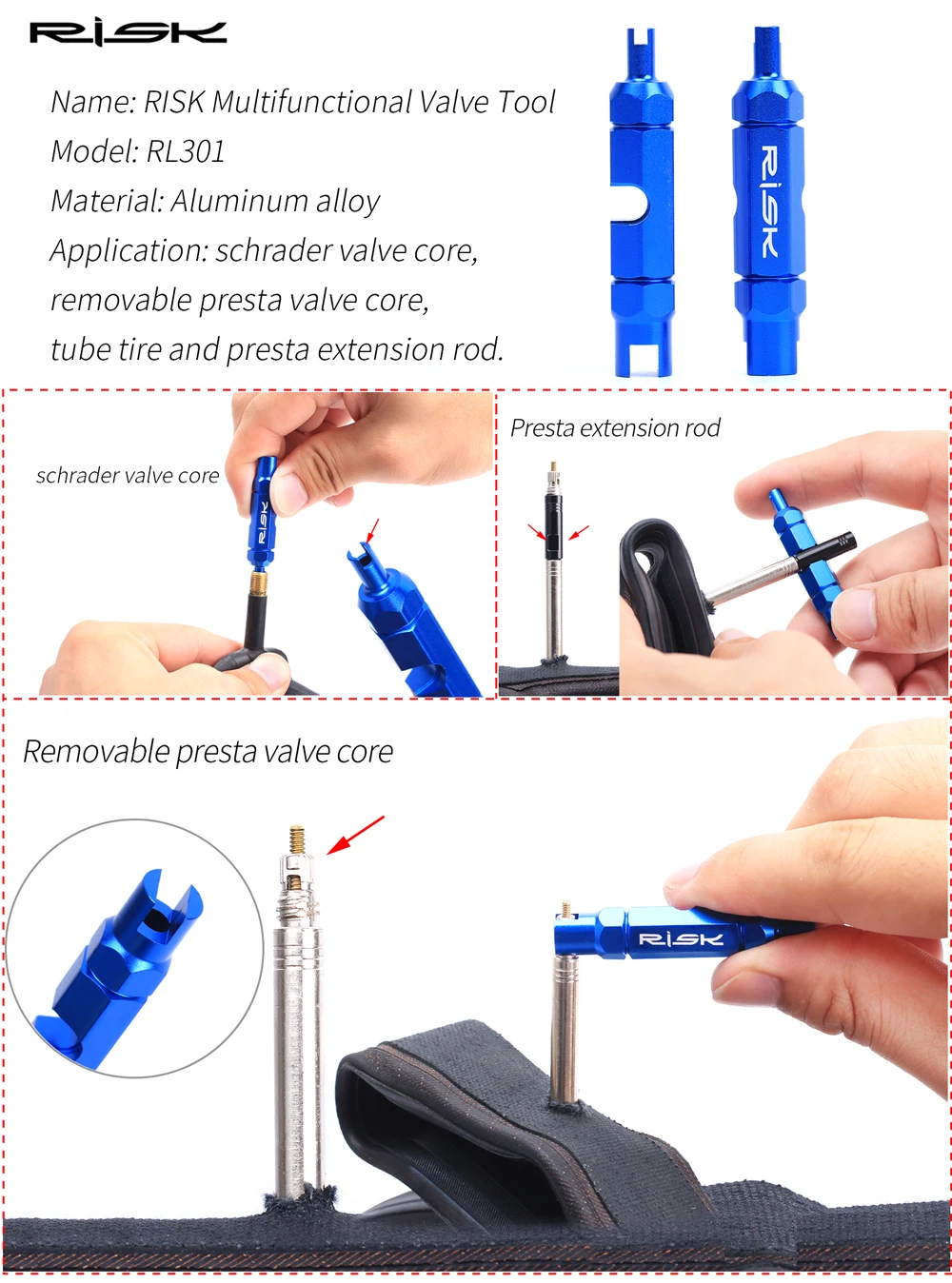 RISIKO Radfahren Fahrrad Tubeless Reifen Dichtmittel Injektor – Image 5