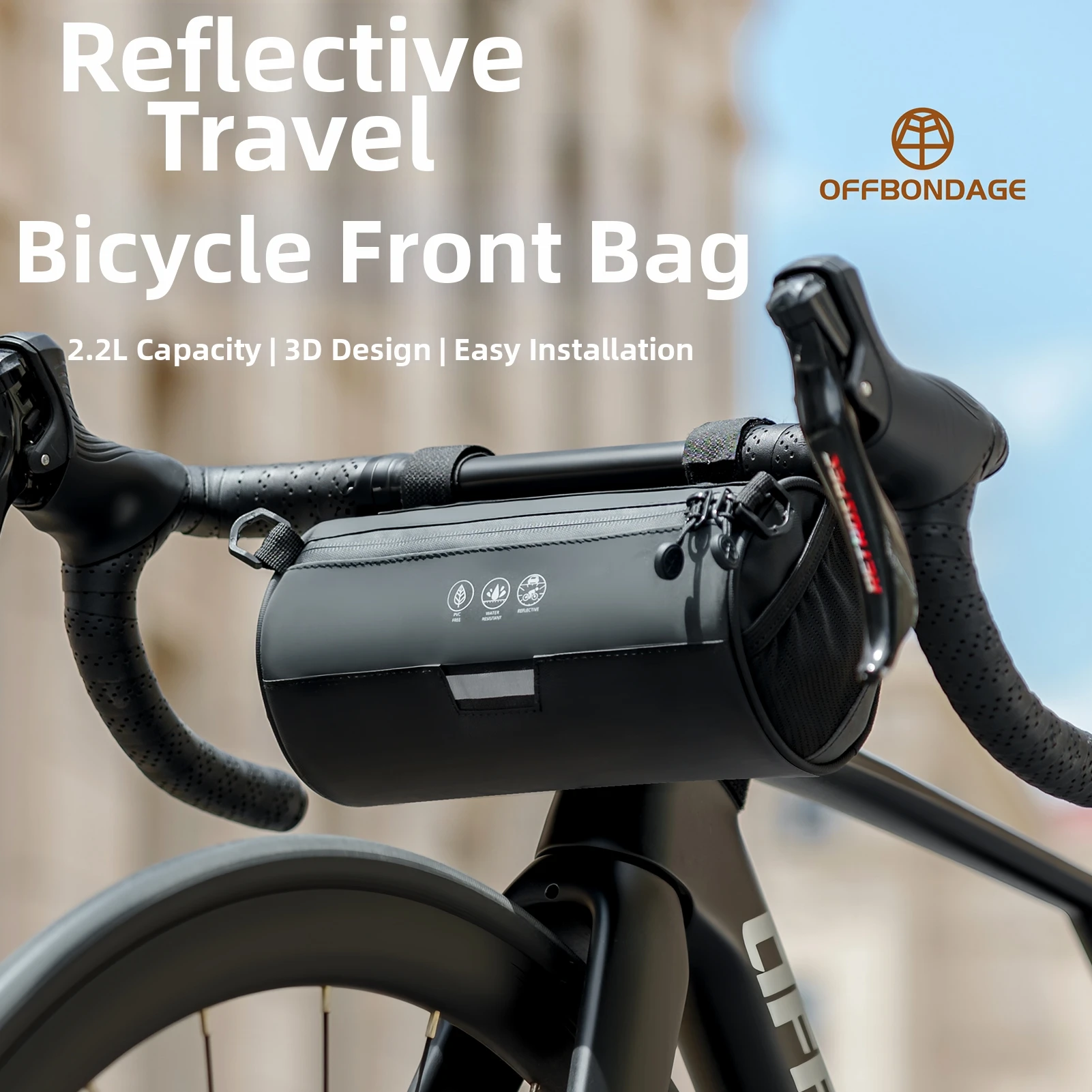 OFFBONDAGE Fahrrad-Fronttasche, Lenkertasche, 2,7 l, großes – Bild 5