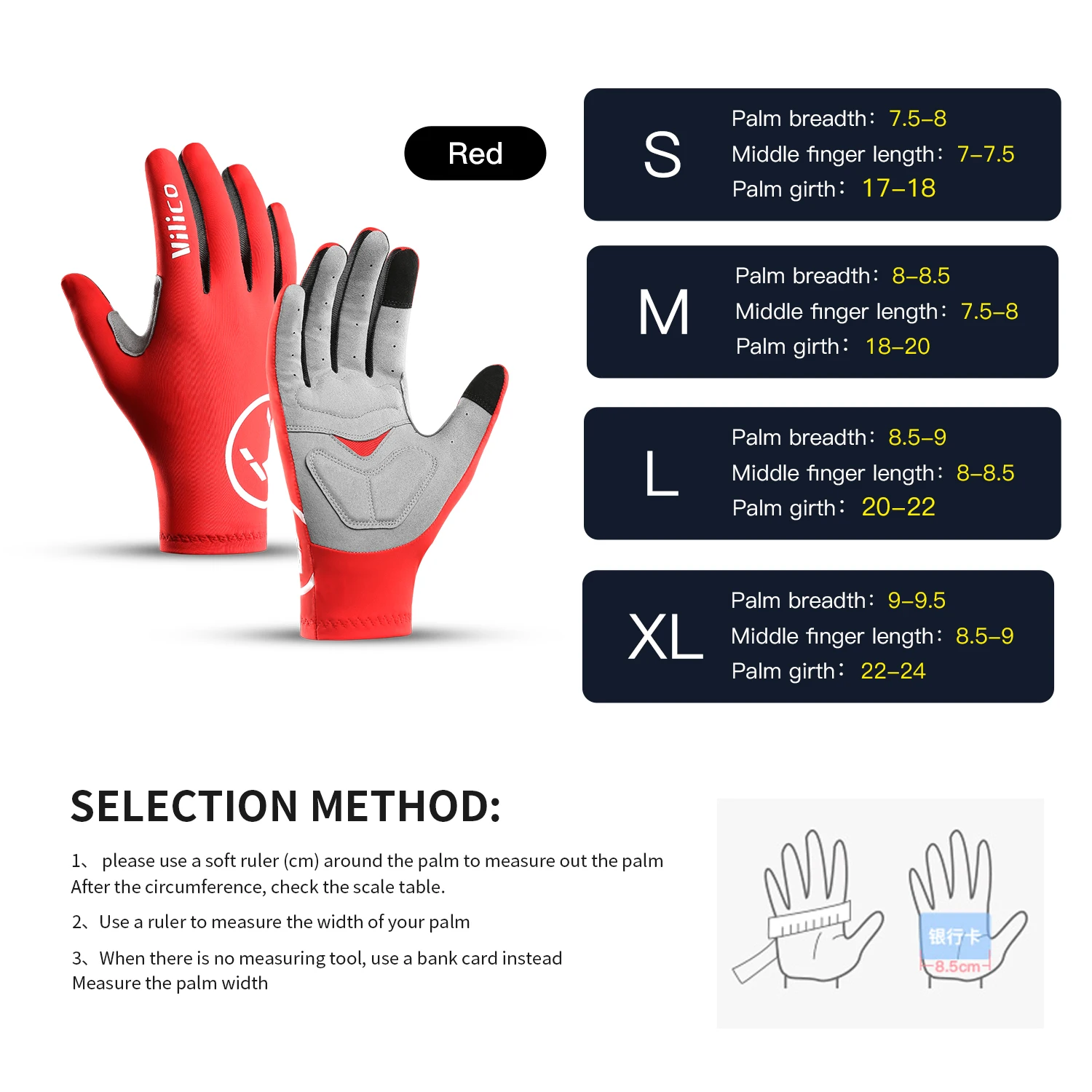 Touchscreen Lange Volle Finger Halbe Finger Gel Sport Radfahren – Immagine 6