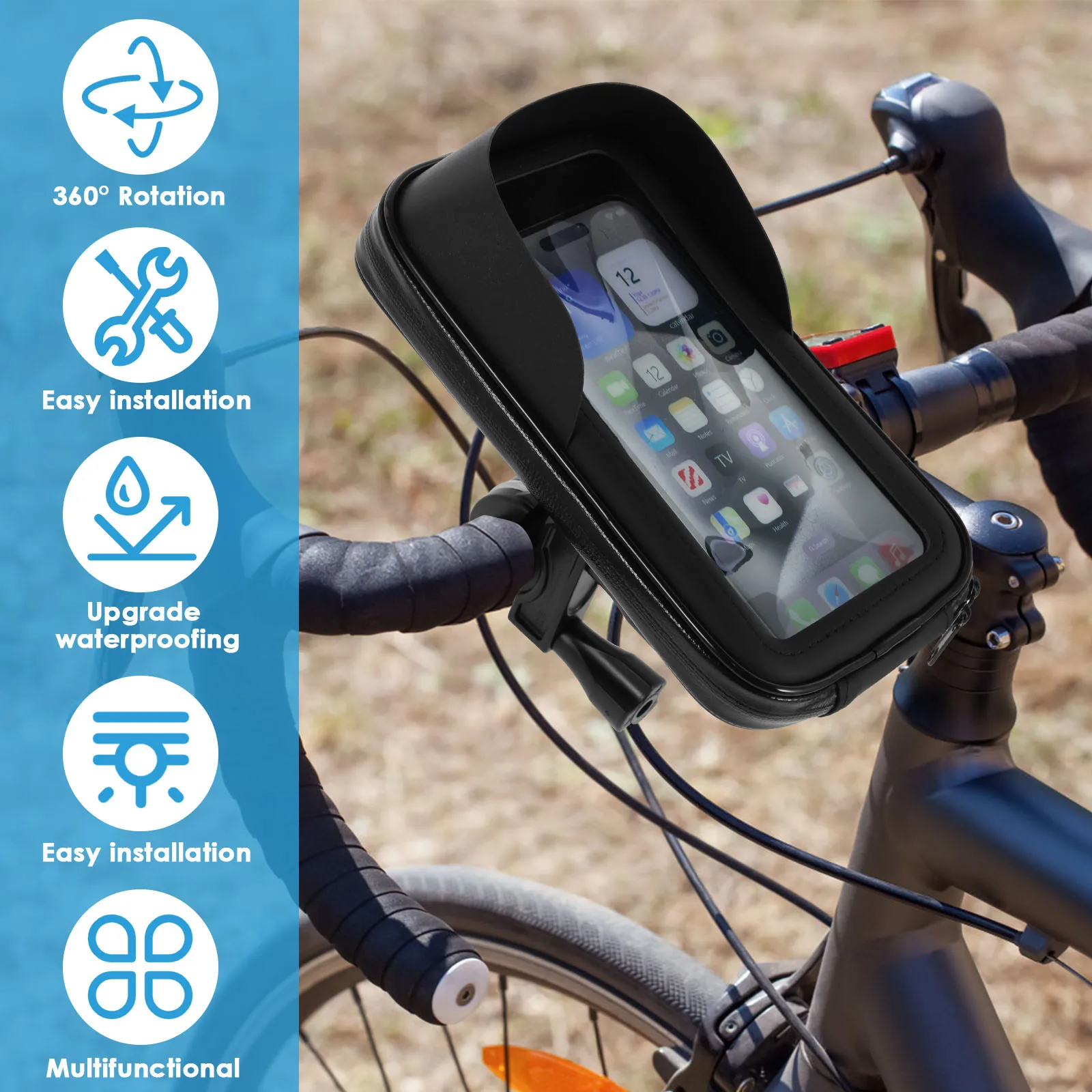 360 ° Drehbarer Fahrrad- und Motorrad-GPS-Navigationshalter – Image 5