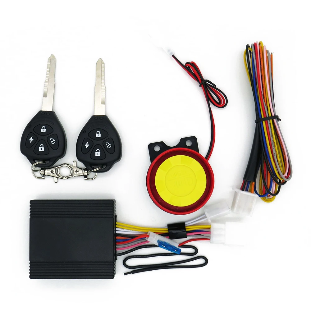 Motorrad Alarmanlage Remote Aktiviert Motor Bike Alarm mit Fernbedienung & Tasten Roller Anti Theft Lock