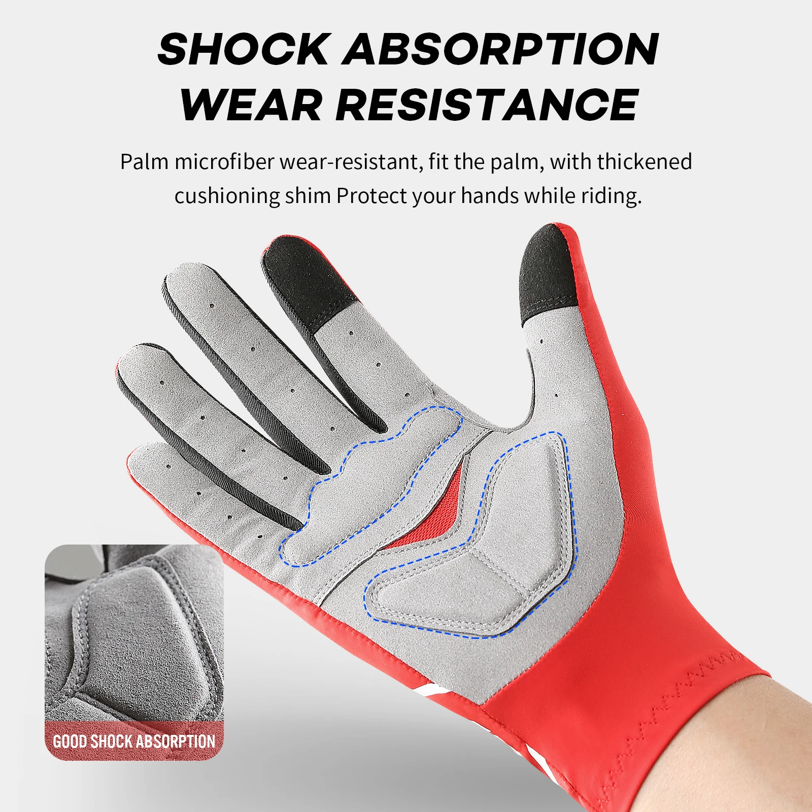 Touchscreen Lange Volle Finger Halbe Finger Gel Sport Radfahren – Immagine 3