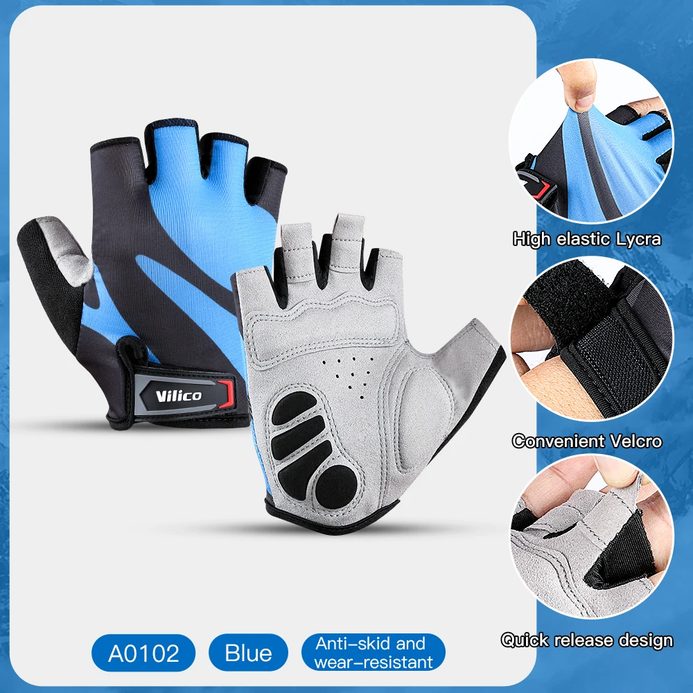 Halbfinger-Fahrradhandschuhe für Herren und Damen, stoßdämpfende – Image 6