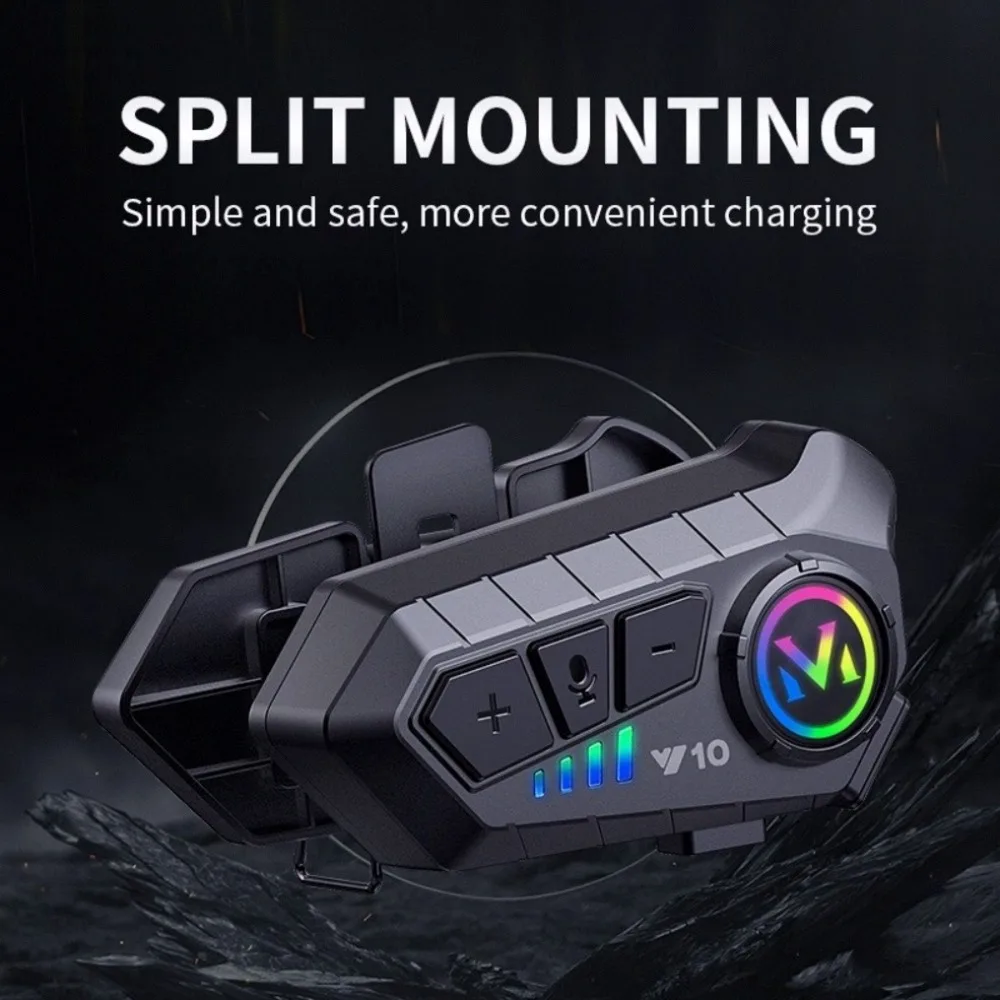 Motorradhelm-Headset, kabellose Bluetooth-Kopfhörer, Stereo – Immagine 5