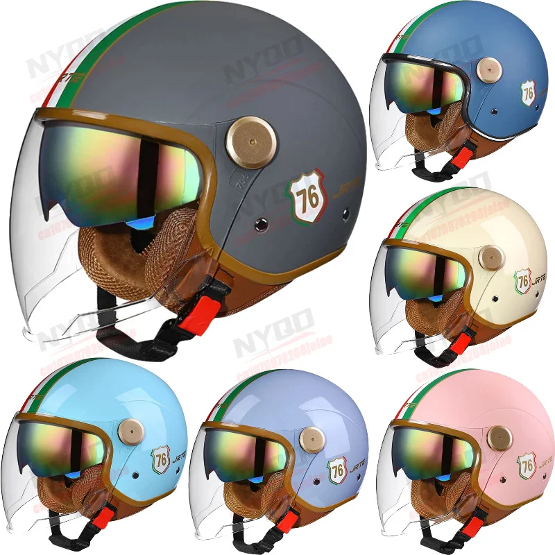 Motorrad-Fahrhelm Retro Halboffener Unisex Vier-Jahreszeiten DOT ECE Sicherheitshelm