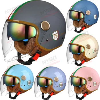 Motorrad-Fahrhelm Retro Halboffener Unisex Vier-Jahreszeiten DOT ECE Sicherheitshelm