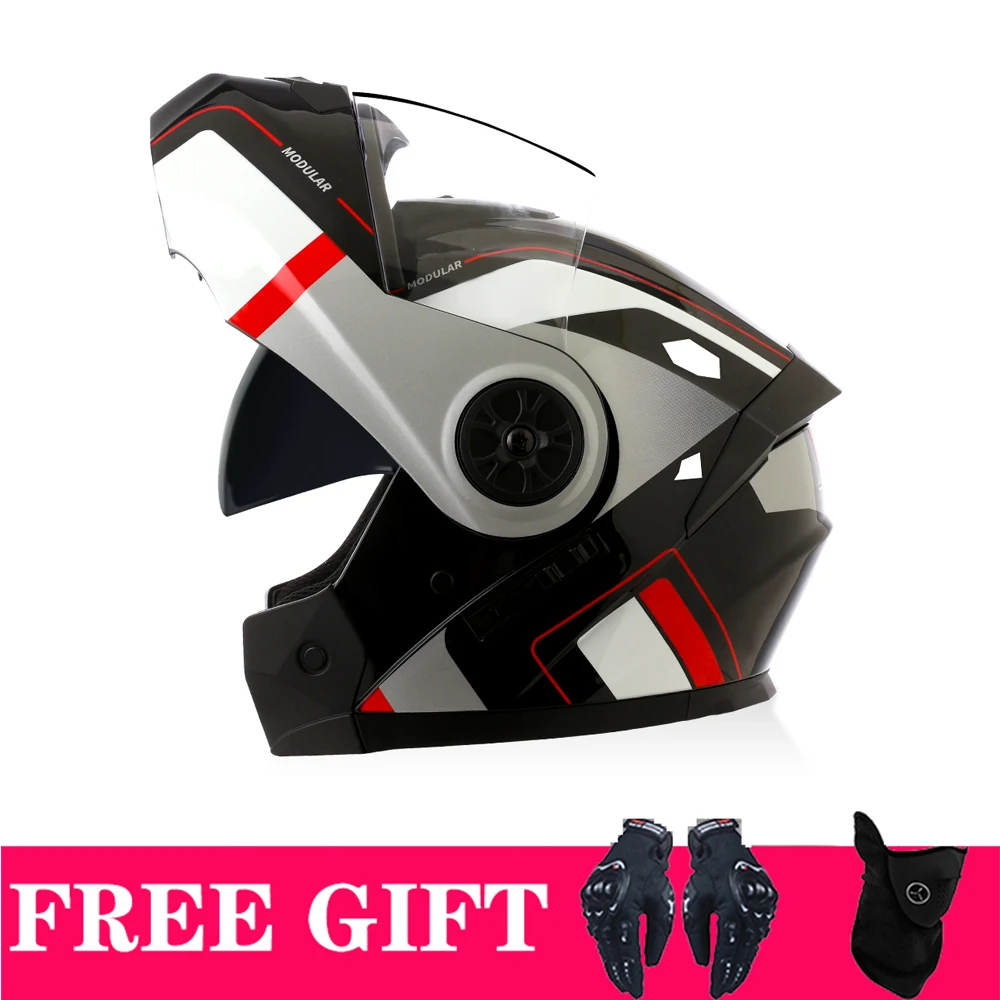 Motorradhelm Dual Lens Modulare Helme Hochklappbarer Motocross-Helm – Bild 2