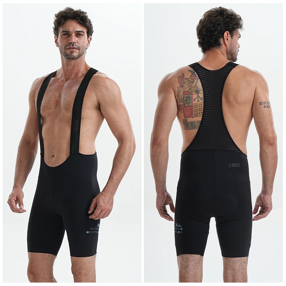 Herren-Radhose mit Trägern, nahtlos, für Outdoor-Aktivitäten – Image 6