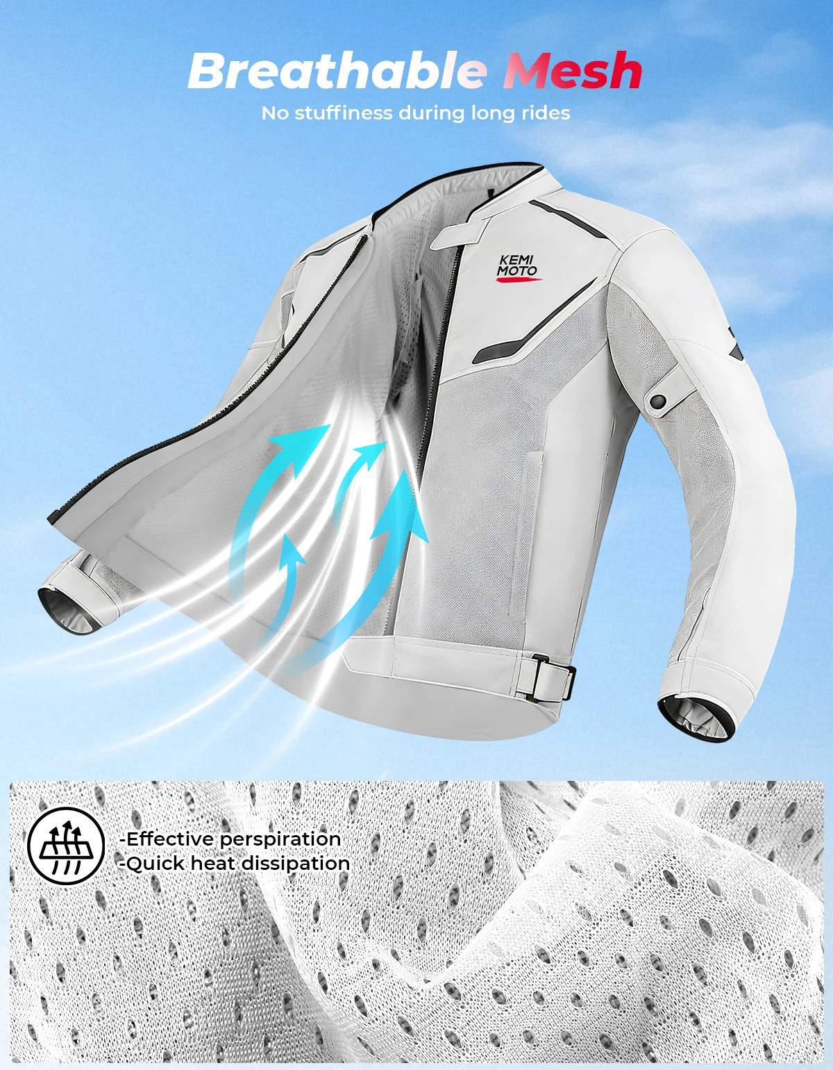 Motorrad-Reitjacke für Herren, atmungsaktiv, Sommerkleidung – Immagine 3