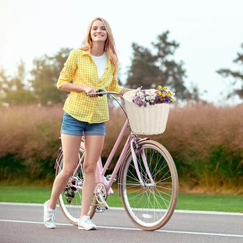Fahrradkorb für den vorderen Lenker, verstellbarer traditioneller Fahrradkorb, handgewebter