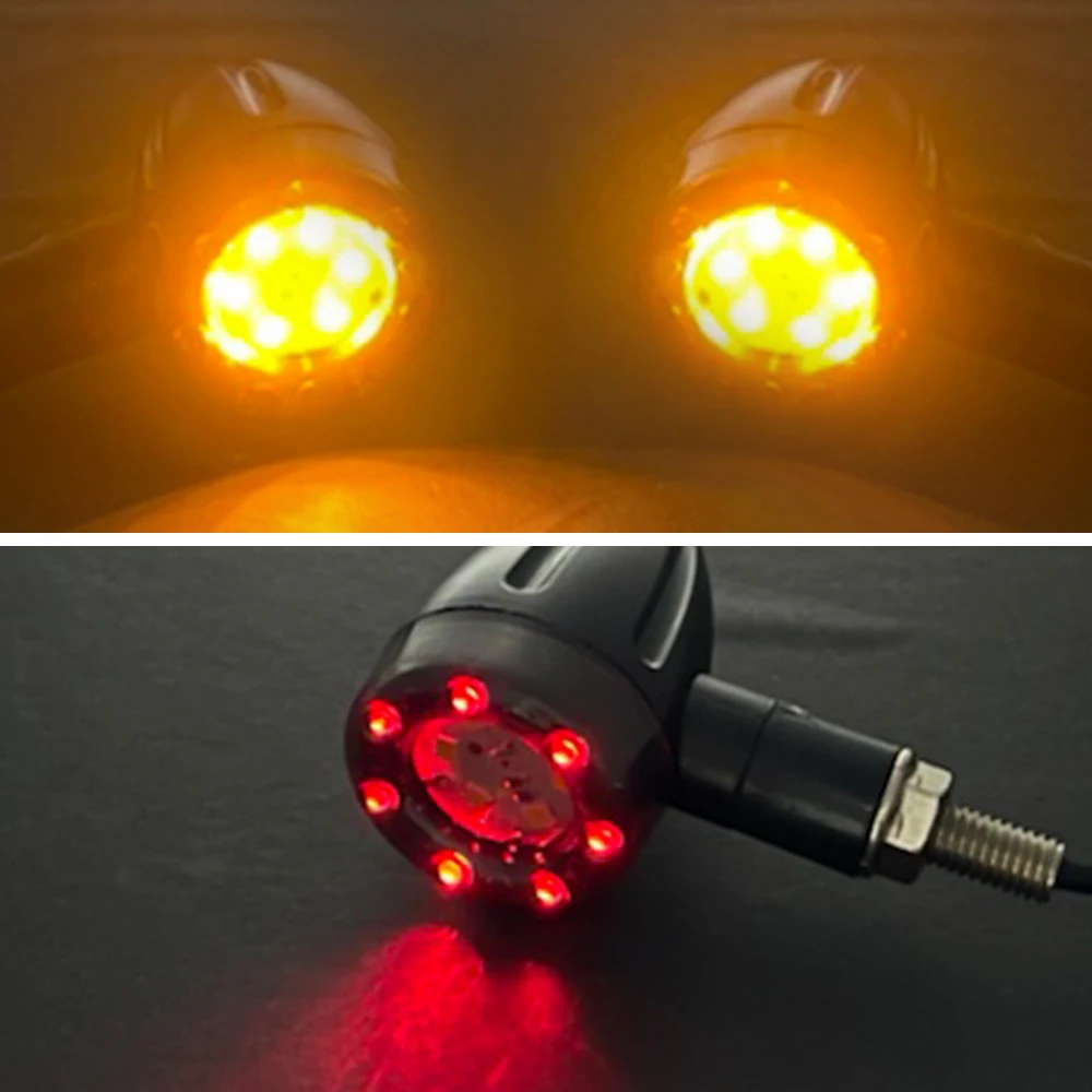 Motorrad LED Bremslicht Bernstein und Rot Blinker Rücklicht (4 Stück) – Bild 4