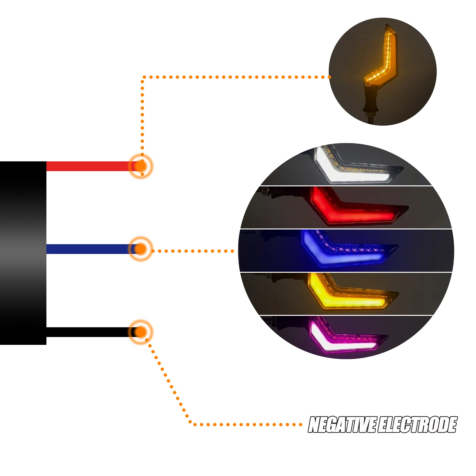 1 paar Motorrad LED Blinker Blink Fließende Wasser Rückleuchten – Bild 6
