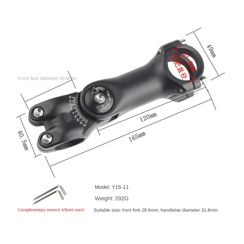 MTB Rennrad Einstellbare Vorbau Fahrrad Lenker Vorbau 25,4mm / 31,8mm – Image 6