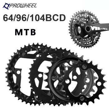 PROWHEEL MTB Fahrradkettenblatt 64/96/104BCD Kettenrad Stahl/Legierung Zahnplatte 3x8/9/10/11S