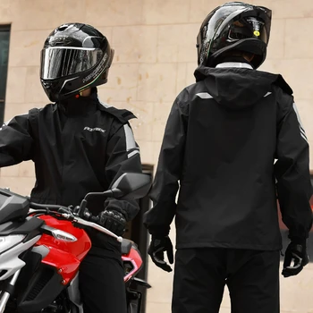 Motorrad-Regenanzug für Herren und Damen Reflektierender Wasserdichter Atmungsaktiver Regenmantel