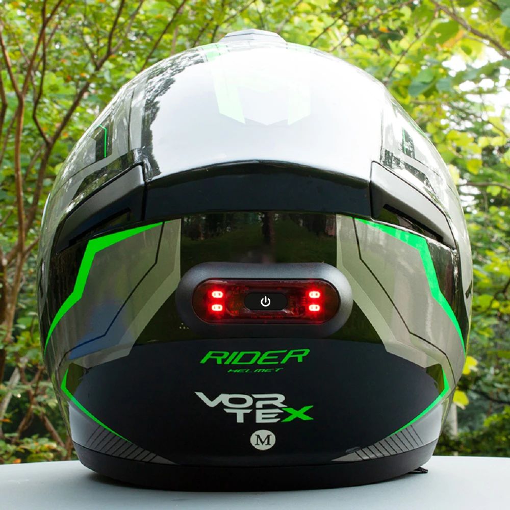 Wiederaufladbares 4-Lampen-Helm-Rücklicht für Motorrad, Fahrrad, Helm – Image 3