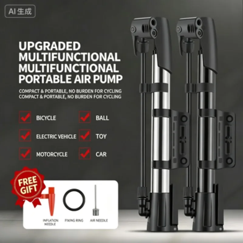 Mini-Fahrradpumpe Handpumpe für Fahrrad, Ball, Basketball, Reifen – Immagine 5