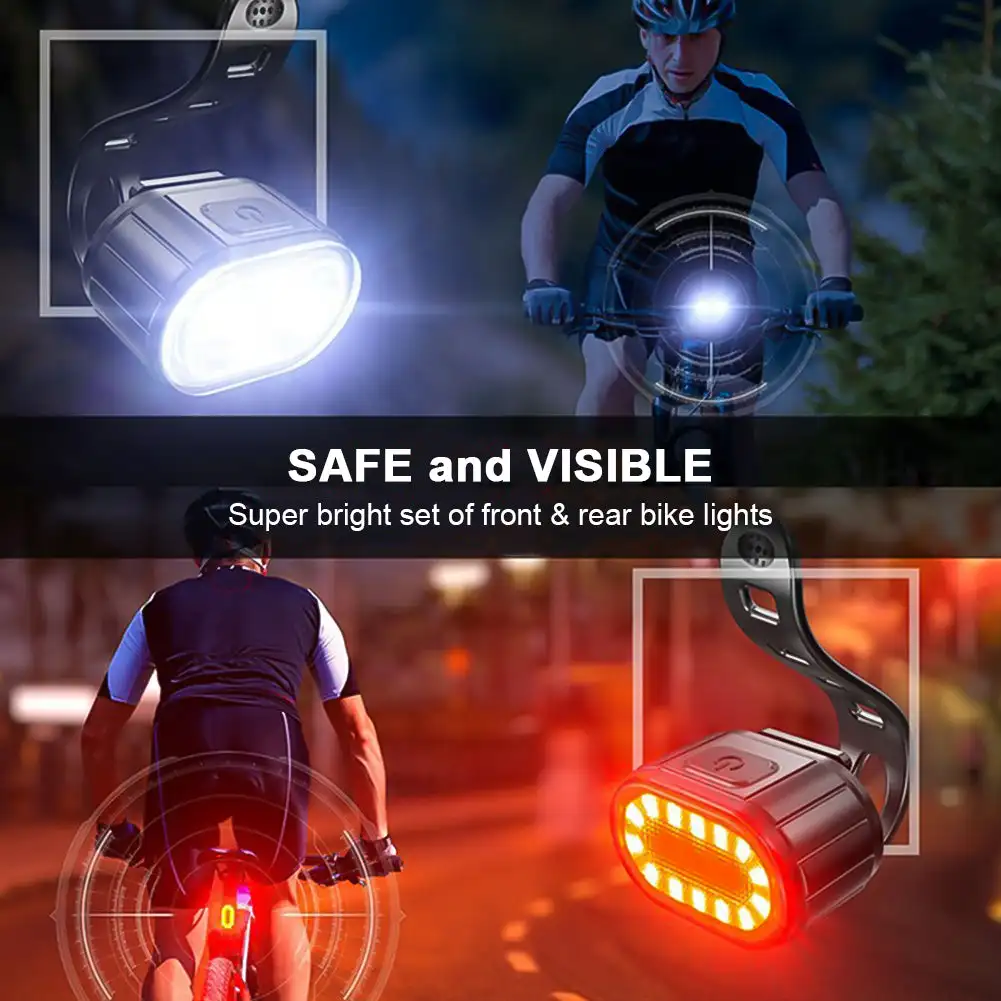 USB-Aufladbares Fahrrad-Vorder- und Rücklicht-Set, Vorder – Bild 5