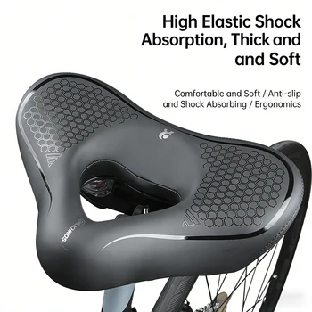 Fahrradsattel, Hochelastische Stoßdämpfung, Dicker Weicher Ergonomischer Hohler Atmungsaktiver Fahrradsitz