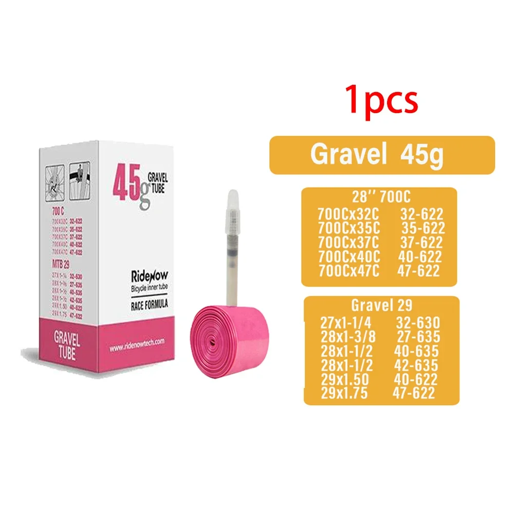 RideNow TPU Gravel Fahrrad 700C Fahrradschlauch 700x32C 35 37 40 47C Reifenventil Französisches Fahrrad 27 28