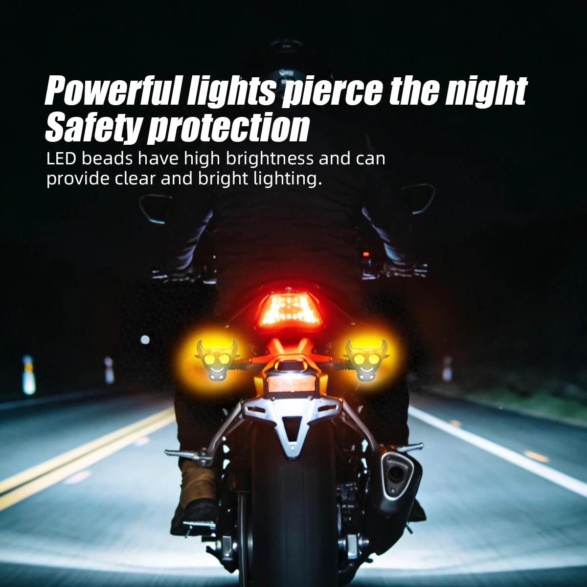 Motorrad LED-Blinker im Stierkopf-Design, Fließende Richtungsanzeiger – Bild 6
