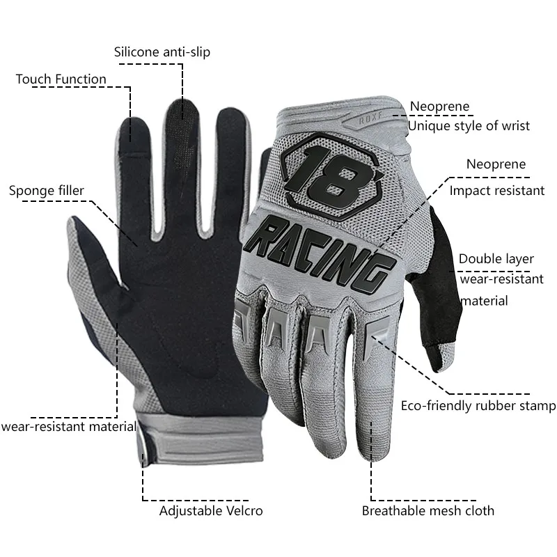 Vollständig schützende Fahrradhandschuhe, Unisex, für Motorrad, MTB – Immagine 4